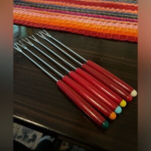 (6) Vintage Skewer Forks